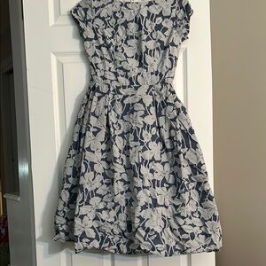 eShakti Navy and White Floral Dress
